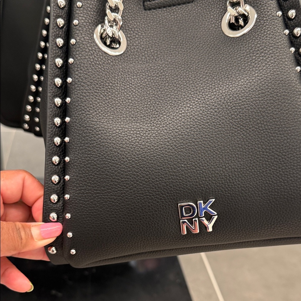 DKNY Black Studded Shoulder Bag